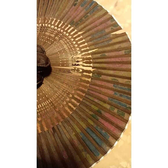 Vintage rose wood and silk Oriental hand fan in fair condition still useable but - Picture 10 of 15